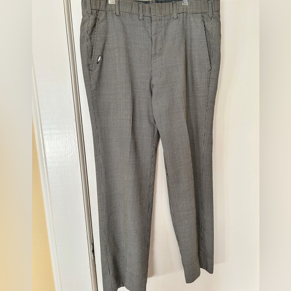 1970s Houndstooth Wool Trousers: Vintage High Waist Pants W36 L28 - Picture 3 of 16